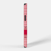 Red Checked Case mit Ihrem Namen iPhone Hülle (Rechte Seite)
