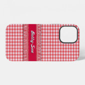 Red Checked Case mit Ihrem Namen iPhone Hülle (Rückseite (Horizontal))
