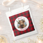 Red Checked Christmas Highlander Cow Geschenktütchen (Ausgeschnitten)