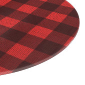 Red Checked Fabric: Textur Hintergrund Schneidebrett (Ecke)