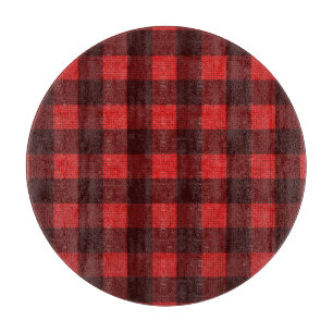 Red Checked Fabric: Textur Hintergrund Schneidebrett