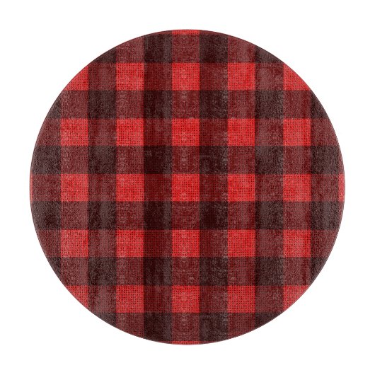 Red Checked Fabric: Textur Hintergrund Schneidebrett (Vorderseite)