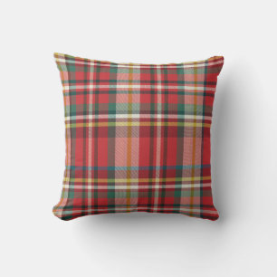 Red Checked Kariert Rustic Oma Holiday Kissen