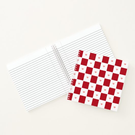 Red Checked Liebe Notebook Notizblock (Innenseite)