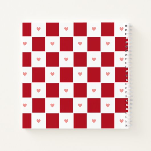 Red Checked Liebe Notebook Notizblock (Rückseite)