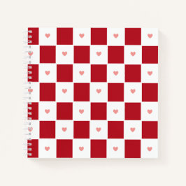 Red Checked Liebe Notebook Notizblock
