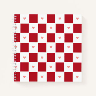 Red Checked Liebe Notebook Notizblock