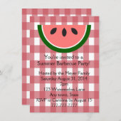 Red Checked Watermelon Summer Party Einladung (Vorne/Hinten)