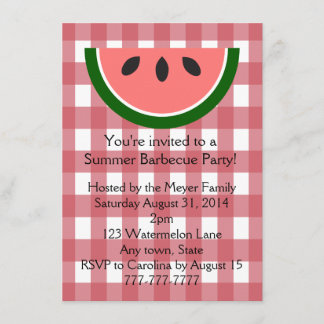 Red Checked Watermelon Summer Party Einladung