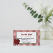 Red Checkerboard und Apple Teacher's Visitenkarte (Stehend Vorderseite)