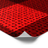 Red Checkered Gewebe Hintergrund Textur Poster (Ecke)
