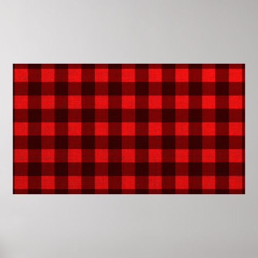 Red Checkered Gewebe Hintergrund Textur Poster (Vorne)