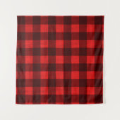 Red Checkered Gewebe Hintergrund Textur Wandteppich (Vorderseite (Horizontal))