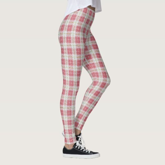 Red Checkered Leggings - Christmas Yoga Pants (Rechts)