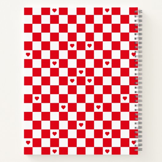 Red Checkered Pattern Background Notizblock (Rückseite)