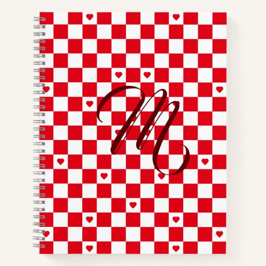 Red Checkered Pattern Background Notizblock (Vorderseite)