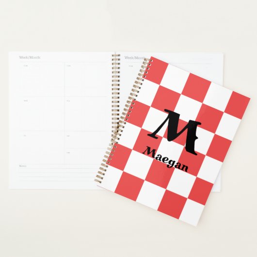 Red Checkered Pattern Background Planner Planer (Anzeige)