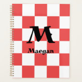 Red Checkered Pattern Background Planner Planer (Vorderseite)