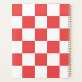 Red Checkered Pattern Background Planner Planer (Rückseite)