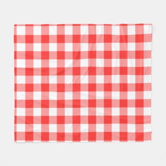 Red Checkered Square Seamless Pattern  Fleecedecke (Vorderseite (Horizontal))