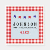 Red Checkered Tableclover Summer Picnic Party Serviette (Vorderseite)