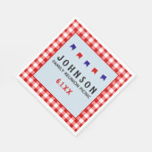 Red Checkered Tableclover Summer Picnic Party Serviette (Ecke)