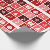Red Checkered Weihnachtsmuster Geschenkpapier (Ecke)