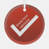 Red Checkmark Symbol Weihnachten Ornament Aus Glas (Vorderseite)