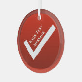 Red Checkmark Symbol Weihnachten Ornament Aus Glas (Vorderseite links)