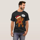 Red Cheeks Oh Snap Broken Gingerbread Santa T-Shirt (Vorne ganz)