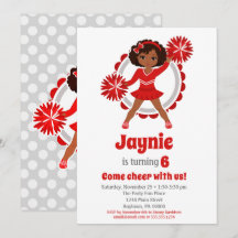Red Cheerleader - African American Birthday