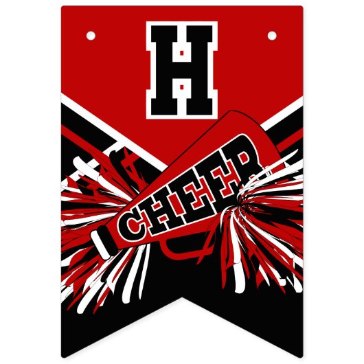 Red Cheerleader Birthday Wimpelkette (Zweite Fahne)