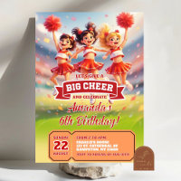 Red Cheerleader Football Teens Birthday Girl