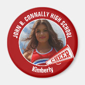 Red Cheerleader Foto High School Spirit Cheerleade Magnet (Vorne)