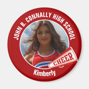 Red Cheerleader Foto High School Spirit Cheerleade Magnet