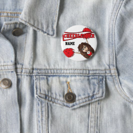 Red Cheerleader Girl | Personalisieren Button