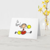 Red Cheerleader Karte (Gelbe Blume)