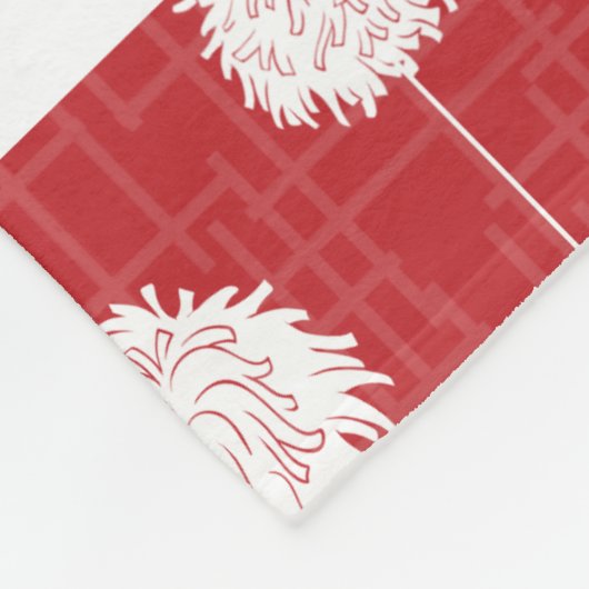 Red Cheerleader Pom Pom Muster Fleecedecke (Ecke)
