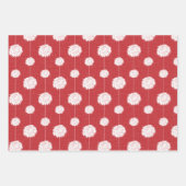 Red Cheerleader Pom Pom Muster Geschenkpapier Set (Vorderseite 3)