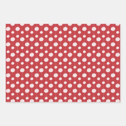 Red Cheerleader Pom Pom Muster Geschenkpapier Set (Vorderseite)