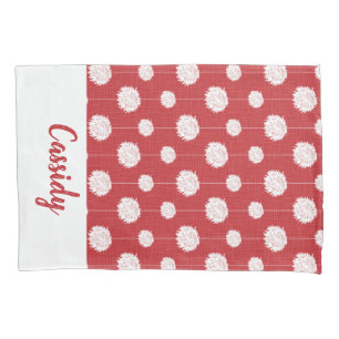 Red Cheerleader Pom Pom Muster Kissenbezug