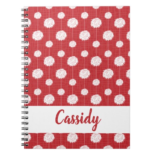 Red Cheerleader Pom Pom Muster Notizblock (Vorderseite)