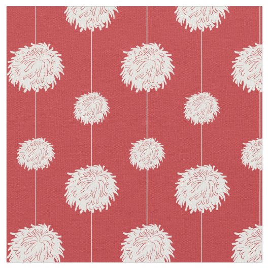Red Cheerleader Pom Pom Muster Stoff (Nahaufnahme)