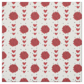 Red Cheerleader Pom Poms & Hearts Muster Stoff (Muster)