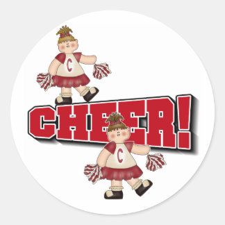 Red Cheerleader Runder Aufkleber