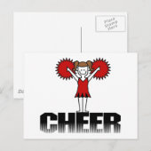 Red Cheerleader T - Shirt und Geschenke Postkarte (Vorne/Hinten)