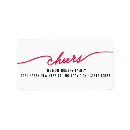 Red Cheers Calligraphy Script Holiday Address (Vorne)