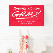 Red Cheers to the Grad Personalized Graduation Banner (Insitu)