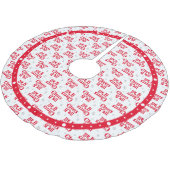 Red Cheers Y'all Gemustert Polyester Weihnachtsbaumdecke (Schrägansicht)