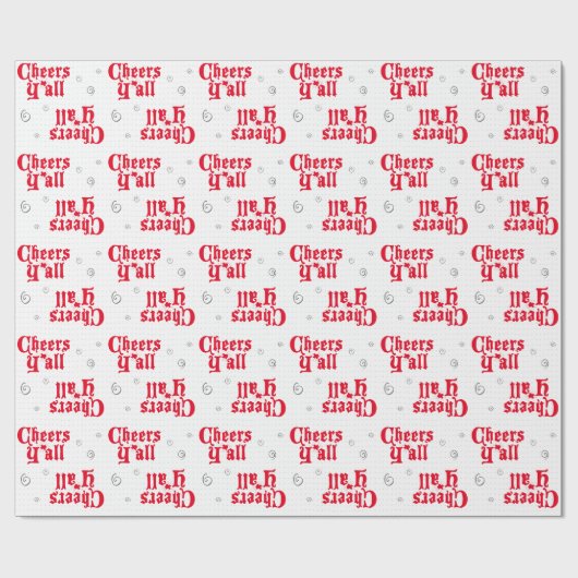 Red Cheers Y'all Geschenkpapier (Flach)